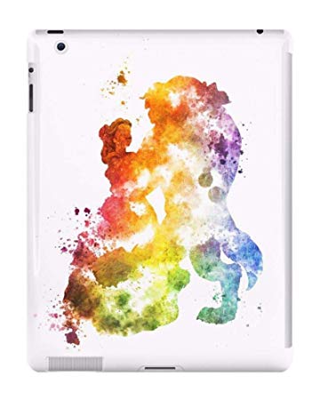 360x450 Watercolour Beauty And The Beast Disney Ipad Case - Beauty Beast Watercolor