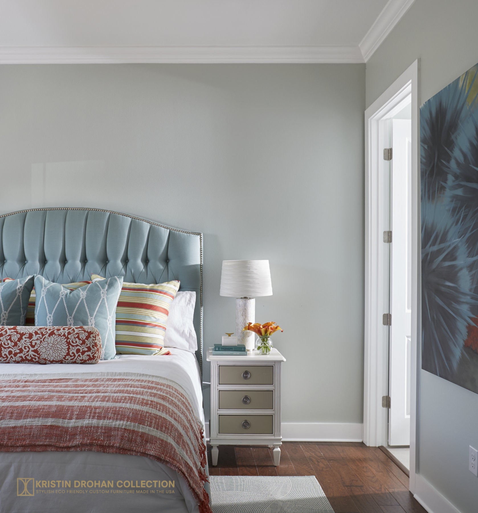 1678x1800 Watercolor Bed - Bedroom Watercolor