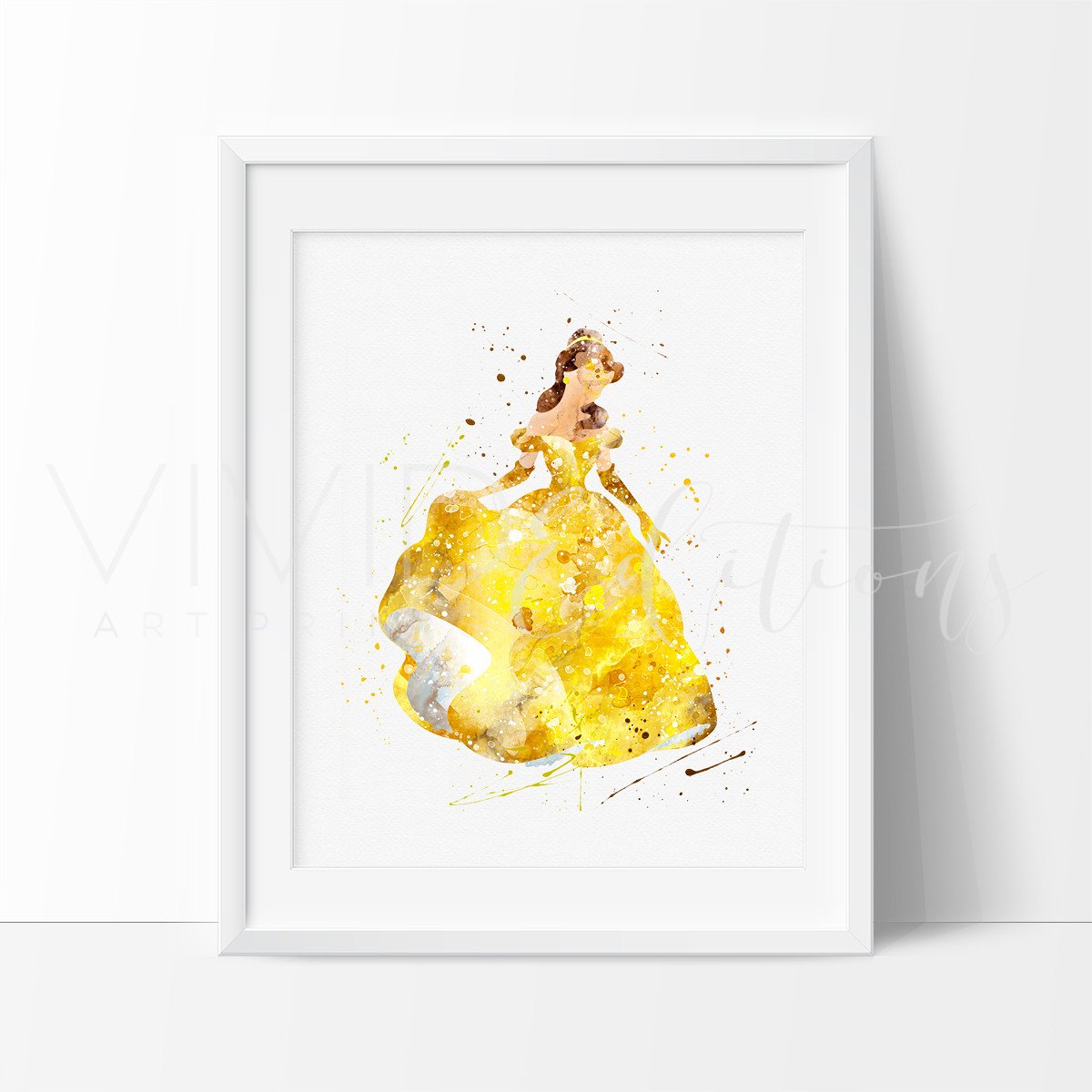 1200x1200 Belle 5, Beauty And The Beast Watercolor Art Print Disney - Belle Watercolor