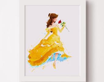 340x270 Belle Watercolor Etsy - Belle Watercolor