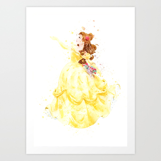 540x540 Princess Belle Watercolor - Belle Watercolor
