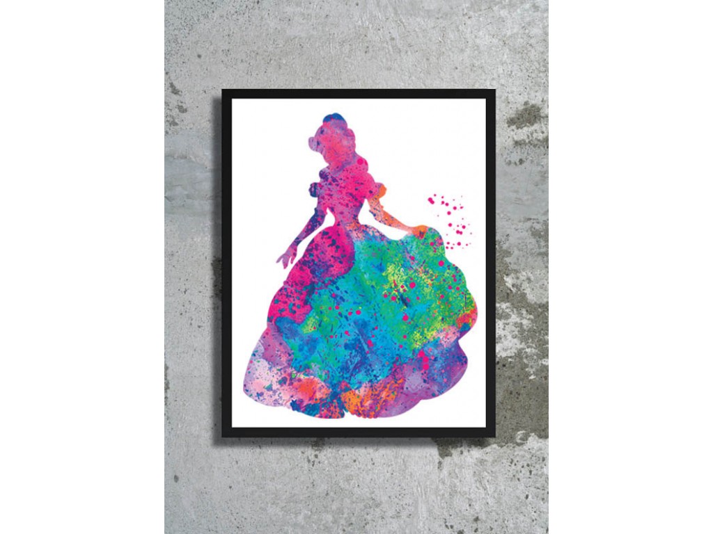 1024x768 Princess Belle Watercolor Art Print Beauty And The Beast - Belle Watercolor