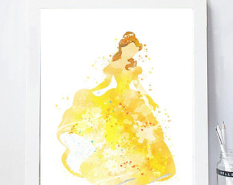 340x270 Beast Watercolor Etsy - Belle Watercolor