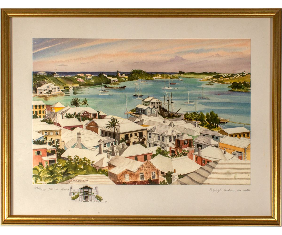 1200x1000 St. Georges Harbour, Bermuda Print Of Watercolor By Jill Amos Raine - Bermuda Watercolor