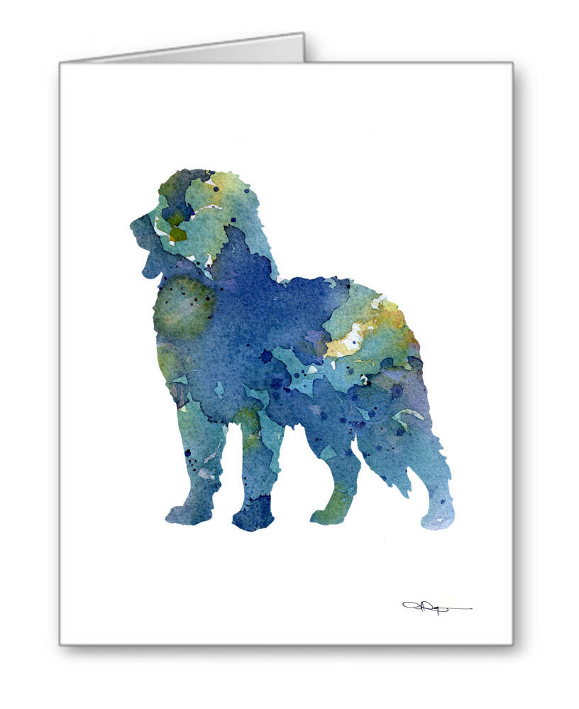 816x1000 Blue Bernese Mountain Dog Note Cards By Watercolor Artist Dj - Bernese Mountain Dog Watercolor