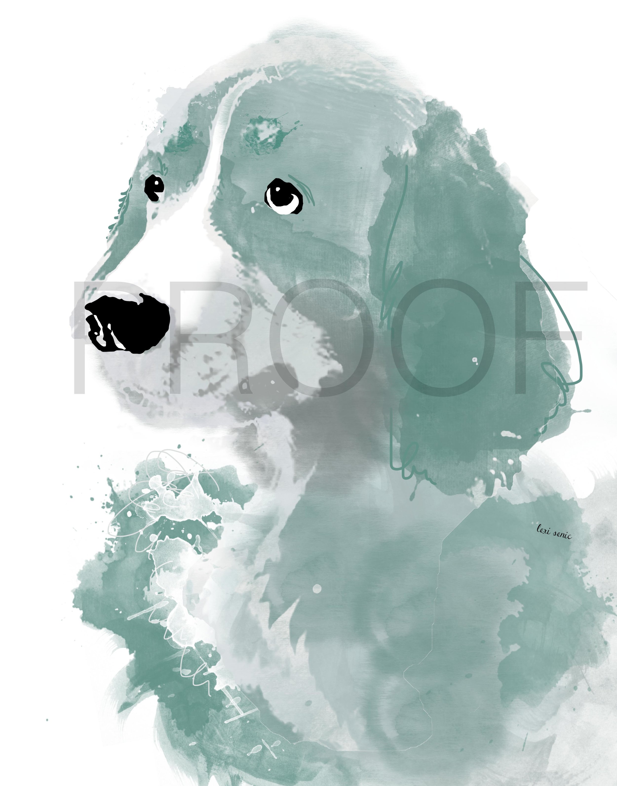 2500x3182 Bernese Mountain Dog Watercolor Portrait Maddox Free In The Lines - Bernese Mountain Dog Watercolor