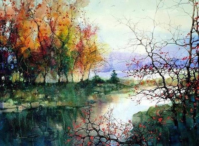 694x509 Best Watercolor Landscape Paintings By Z.l.feng - Best Watercolor Landscape Paintings