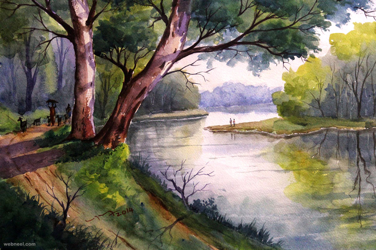 1200x800 50 Best Watercolor Paintings From Top Artists Around The World - Best Watercolor Landscape Paintings