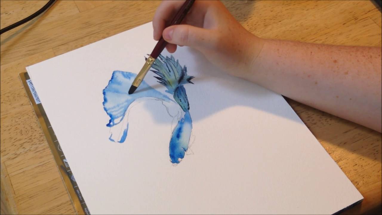 1280x720 Betta Watercolor Tutorial - Betta Fish Watercolor