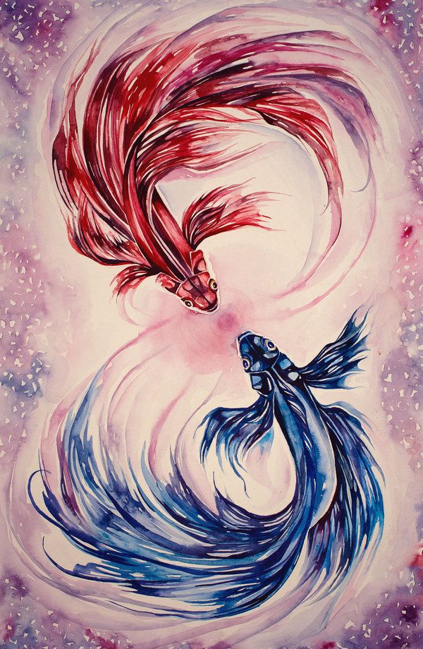 600x920 Betta Fish Watercolor Tattoo - Betta Fish Watercolor