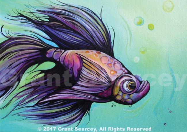 650x459 Challenger - Betta Fish Watercolor
