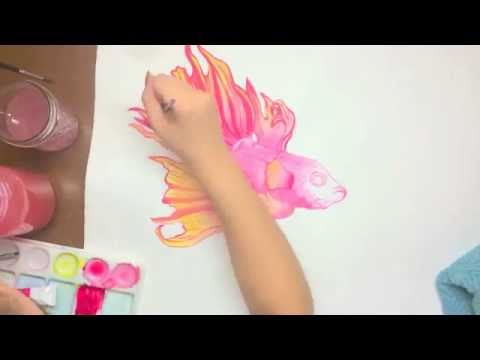 480x360 Betta Fish Watercolor - Betta Fish Watercolor