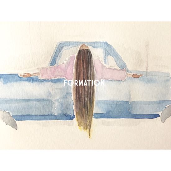 550x550 Formation Art Watercolor, Paintings And Queens - Beyonce Watercolor