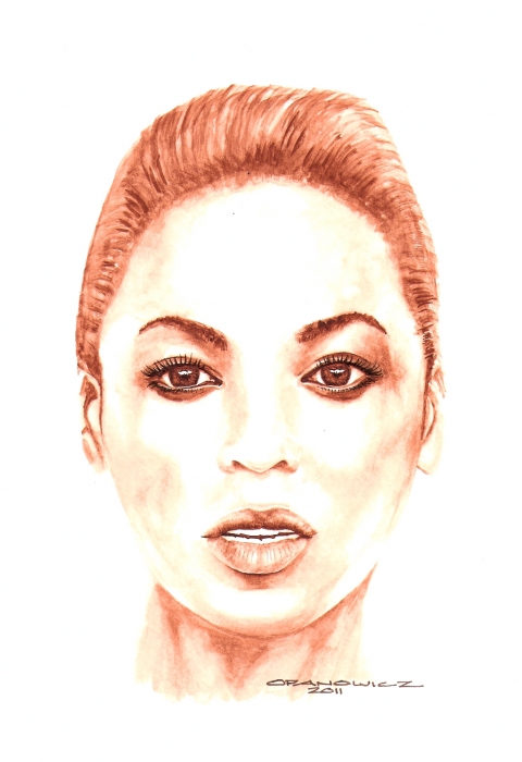 480x700 Portrait Of Beyonce By Richardkarl On Stars Portraits - Beyonce Watercolor