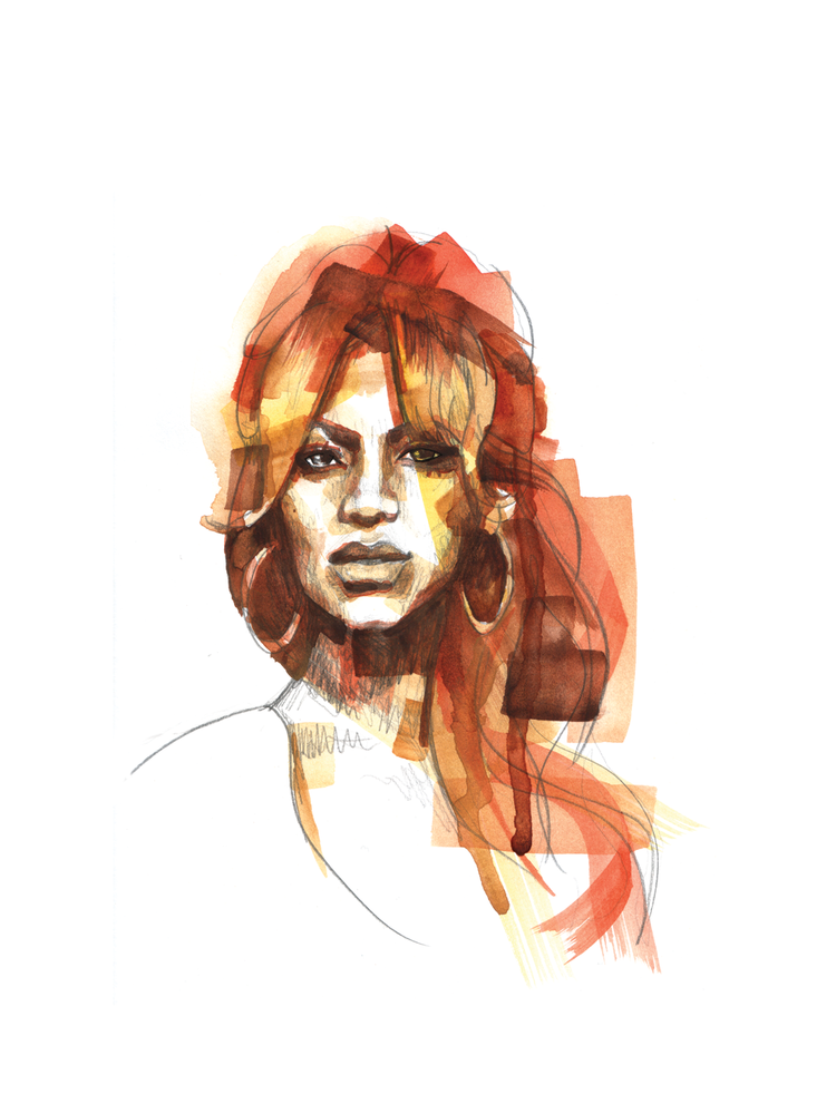 750x1000 Watercolor Voices - Beyonce Watercolor