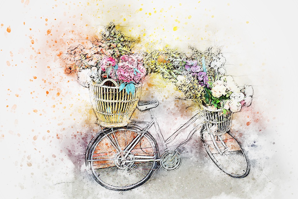 960x640 Free Photo Vintage Flowers Abstract Bicycle Watercolor Art - Bicycle Watercolor