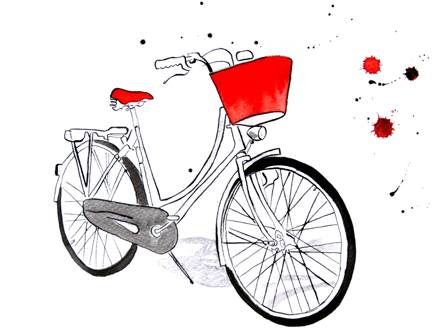 900x675 Watercolor Painting Bicycle - Bicycle Watercolor