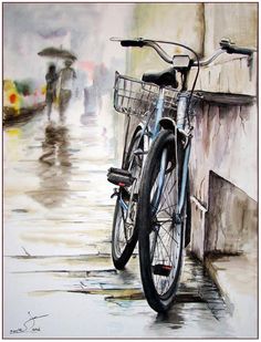 236x309 217 Best Artwork - Bicycle Watercolor Painting