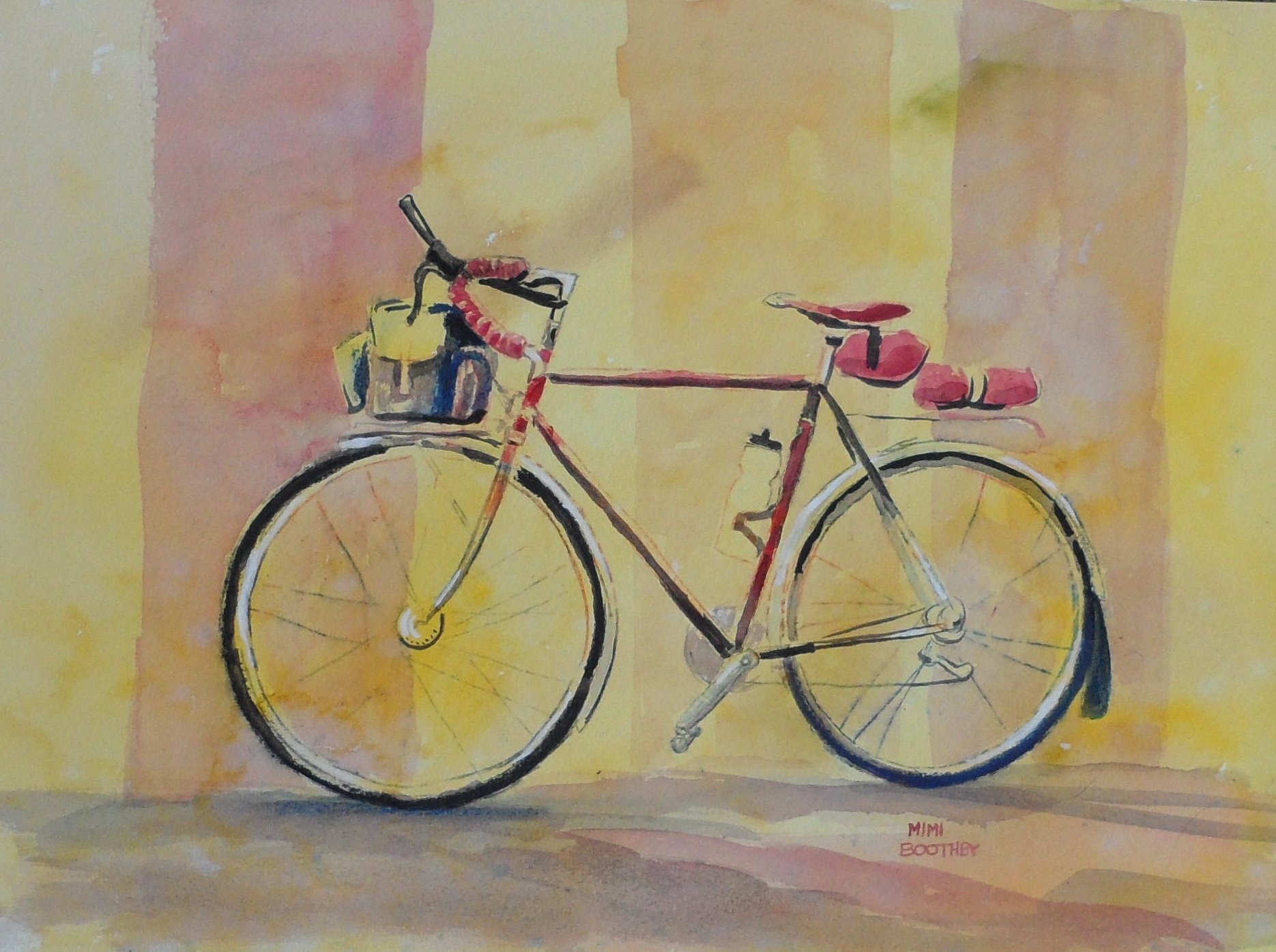 1870x1396 Katrina Watercolor And Watercolor Pencils Watercolors By Mimi - Bicycle Watercolor Painting