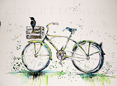 400x292 Meet The Artist - Bicycle Watercolor Painting