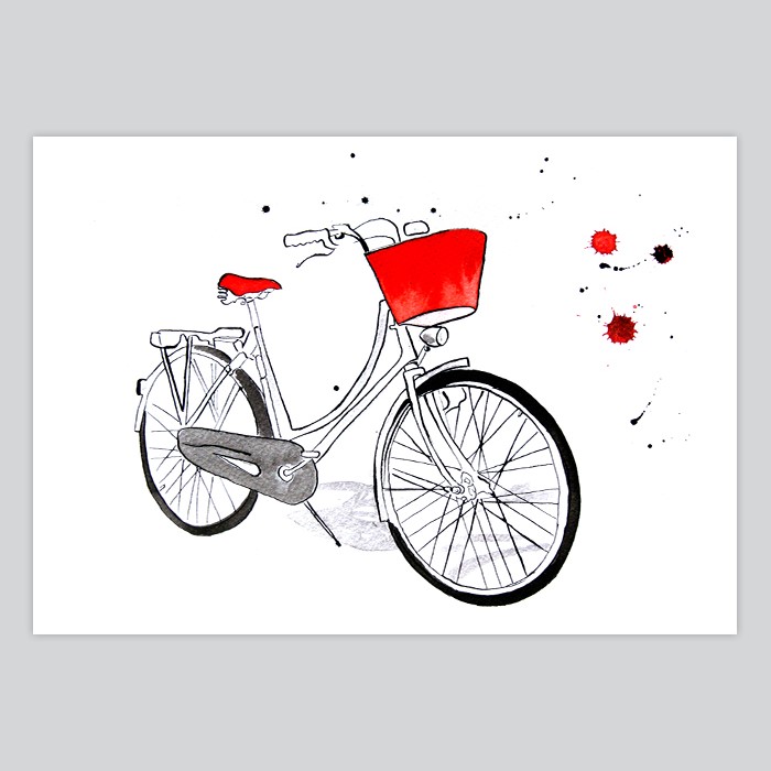700x700 Watercolor Painting Bicycle - Bicycle Watercolor Painting