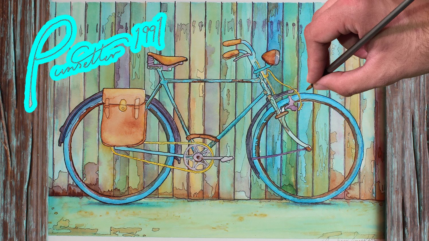 1497x842 Watercolor Painting Of A Vintage Bicycle - Bicycle Watercolor Painting