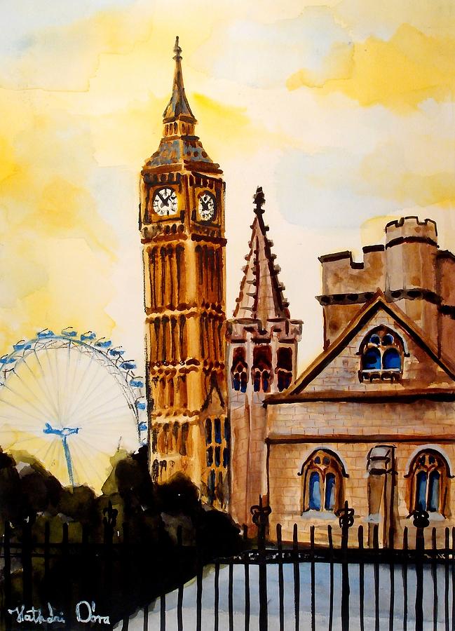 649x900 Big Ben And London Eye - Big Ben Watercolor
