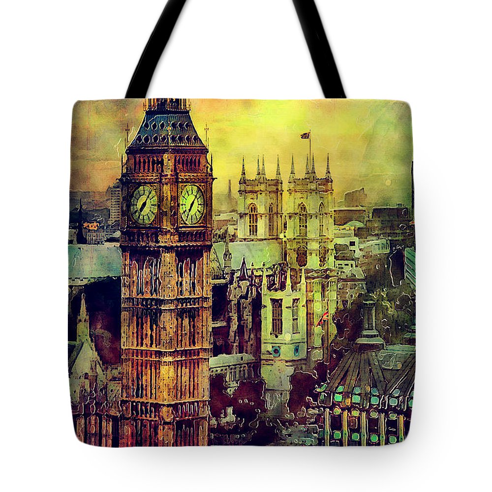 1000x1000 London Big Ben Watercolor Tote Bag For Sale By Justyna Jbjart - Big Ben Watercolor