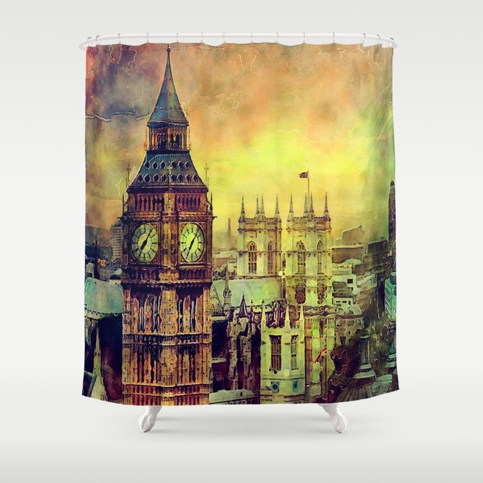 700x700 London Big Ben Watercolor Shower Curtain By Jbjart Society6 - Big Ben Watercolor