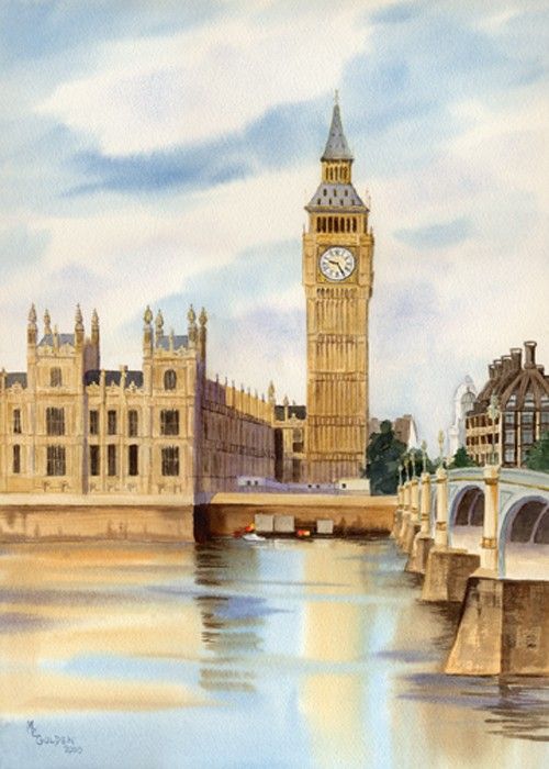 500x700 Big Ben - Big Ben Watercolor