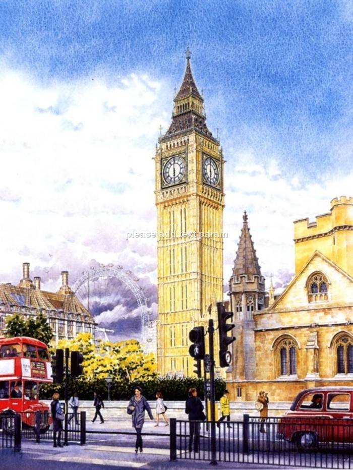 700x932 Big Ben - Big Ben Watercolor
