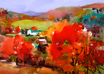 400x285 Big Brush Small Paper Joe Cibere Watercolor Blog - Big Watercolor