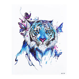 300x300 Blue Temporary Tattoo Stickers Body Art Waterproof Big Tiger - Big Watercolor