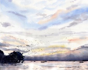340x270 Large Watercolor Art Etsy - Big Watercolor