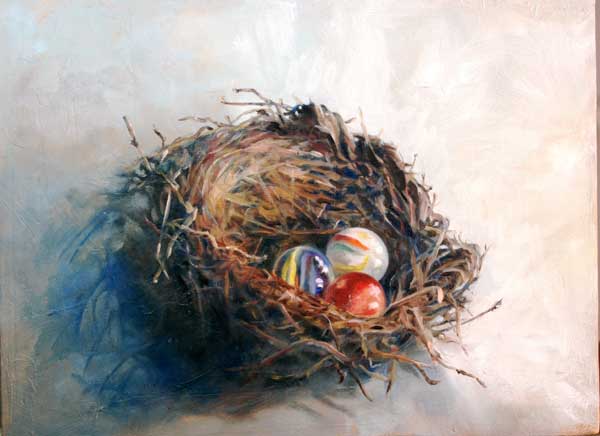 600x436 Oil Critique Bird Nest - Bird Nest Watercolor
