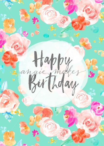 429x600 Happy Birthday Card Download With Watercolor Flowers. This - Birthday Watercolor