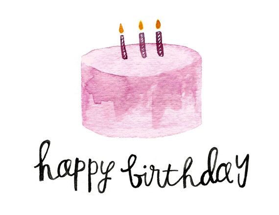 570x440 Happy Birthday Watercolor Cards By Madebytae On Etsy Good Words - Birthday Watercolor