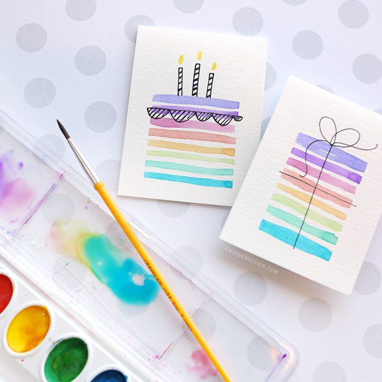 745x745 Easy Diy Birthday Cards Using Minimal Supplies Happy Birthday - Birthday Watercolor