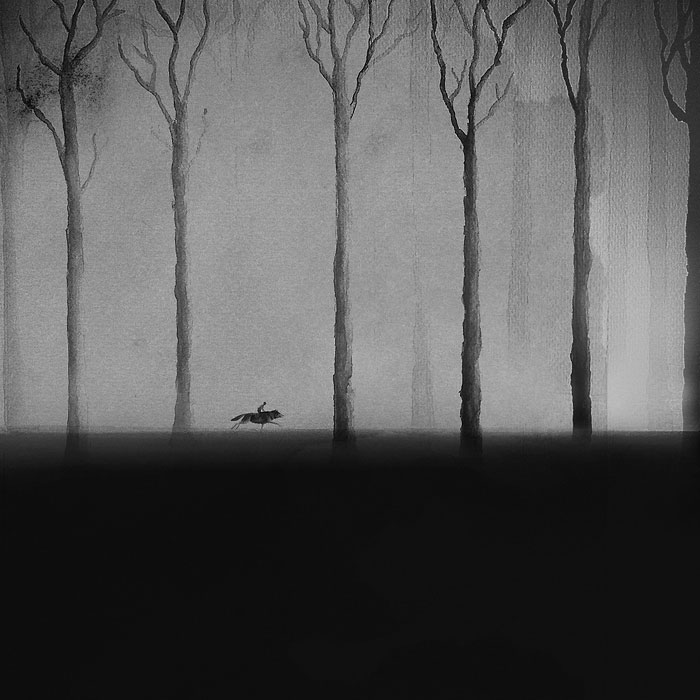 700x700 Ethereal Black And White Watercolor Paintings By Elicia Edijanto - Black And White Watercolor