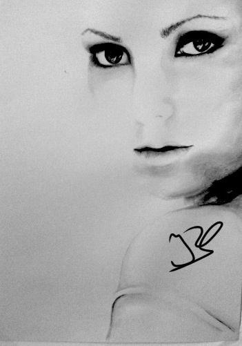 351x501 For Sale Black And White Portrait Watercolor By Irsart - Black And White Watercolor Portrait