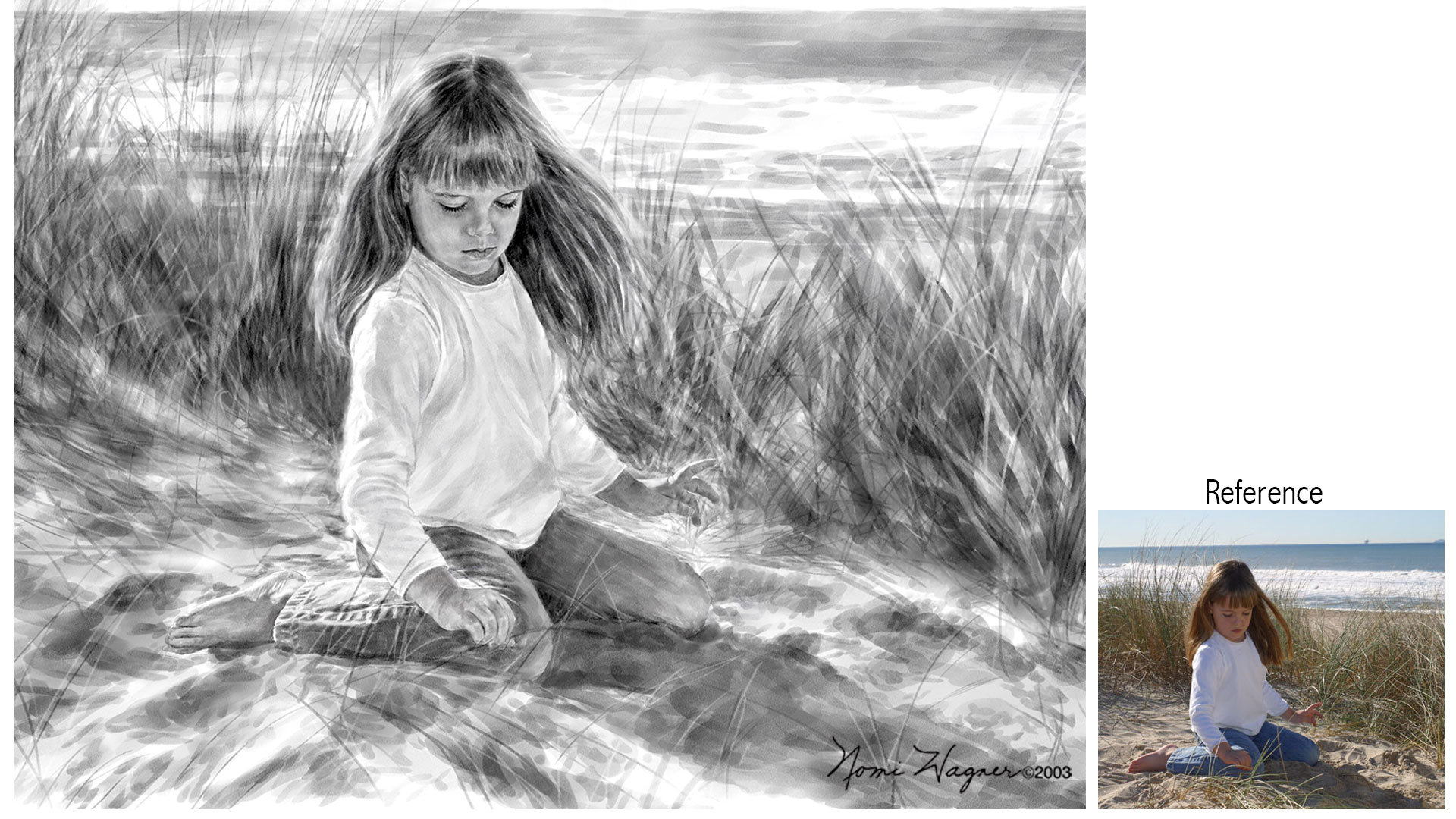 1920x1080 Portrait Painting Of Children, Watercolor Portraits, Portrait - Black And White Watercolor Portrait
