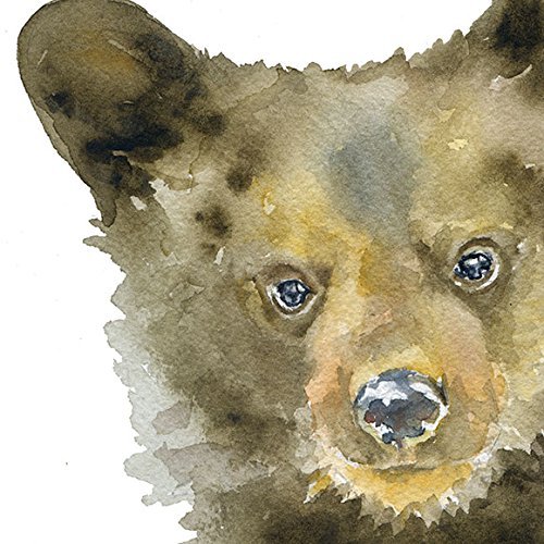 500x500 Black Bear Cub Watercolor Print Kingdom Handmade - Black Bear Watercolor