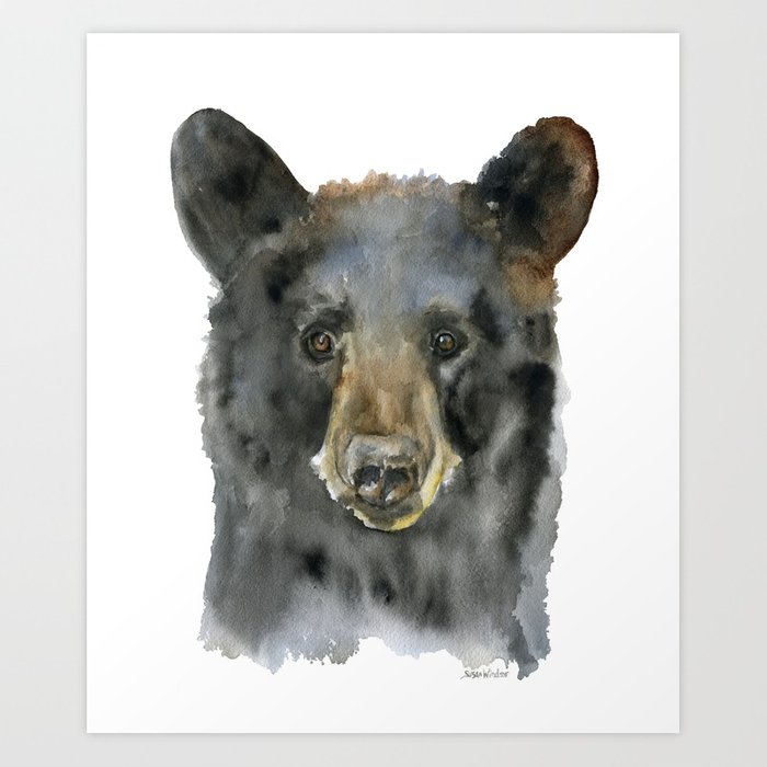 700x700 Black Bear Watercolor Art Print By Susanwindsor Society6 - Black Bear Watercolor