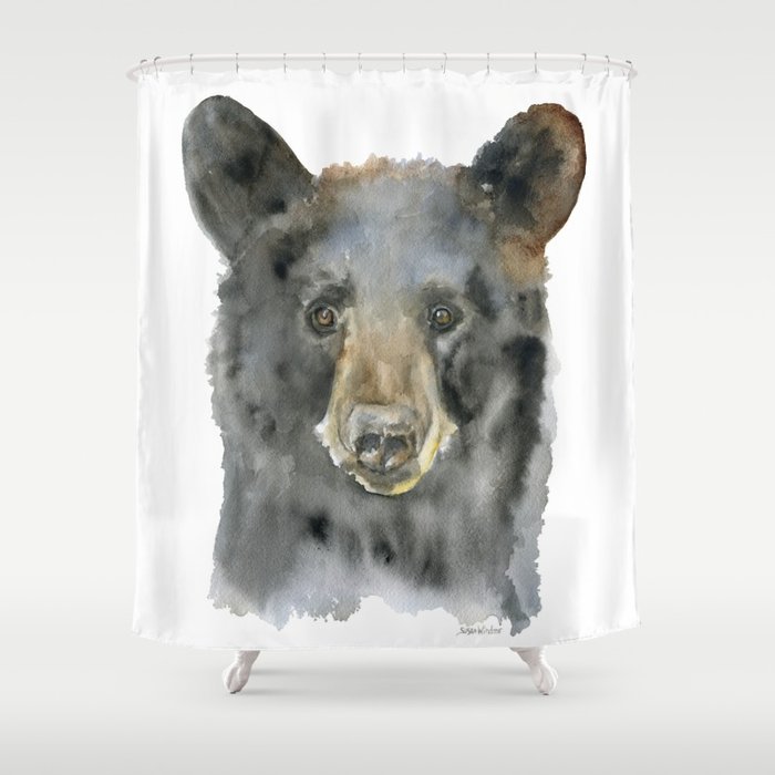 700x700 Black Bear Watercolor Shower Curtain By Susanwindsor Society6 - Black Bear Watercolor