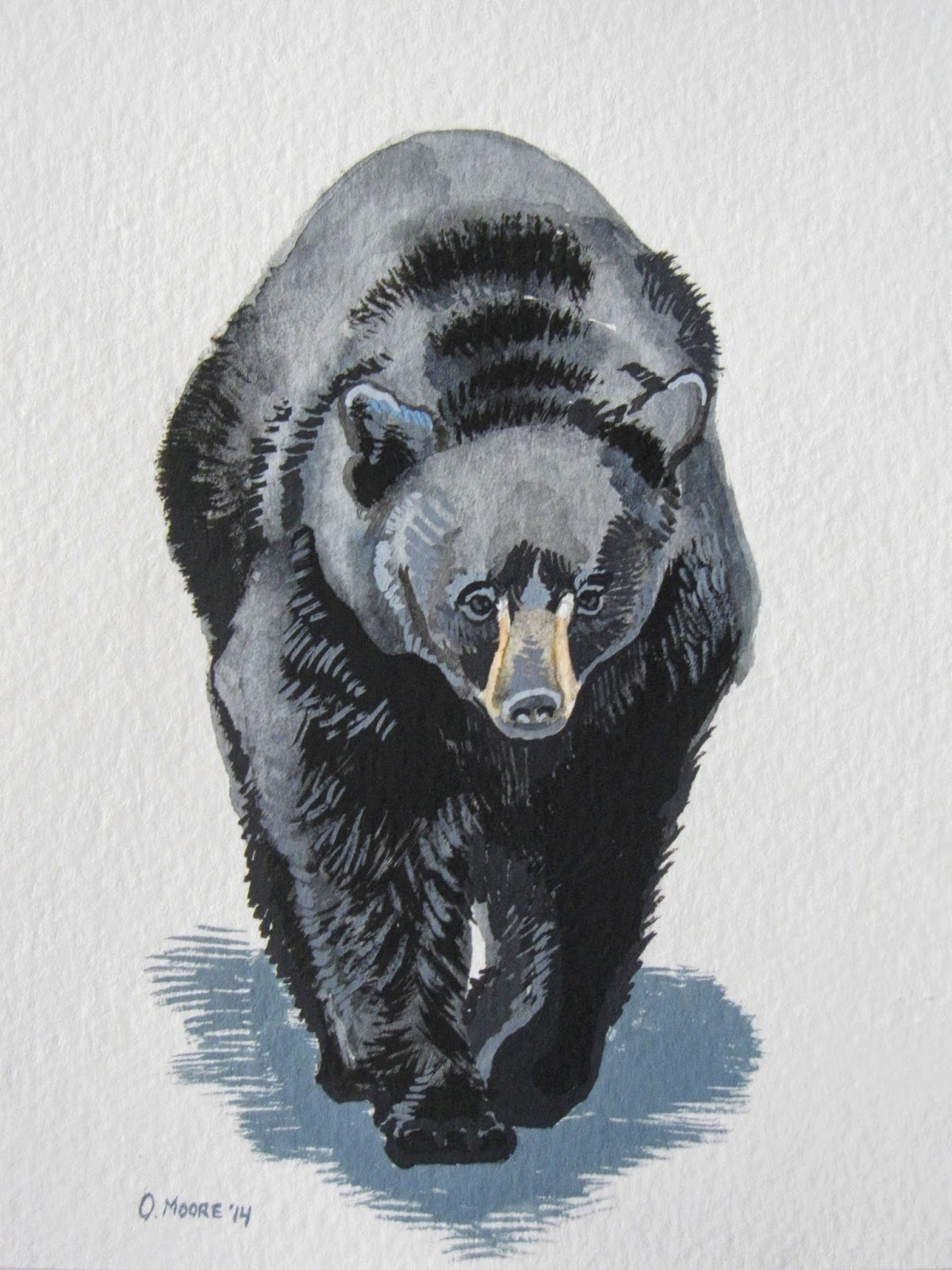 1200x1600 Poofydove Black Bear Watercolor Painting - Black Bear Watercolor