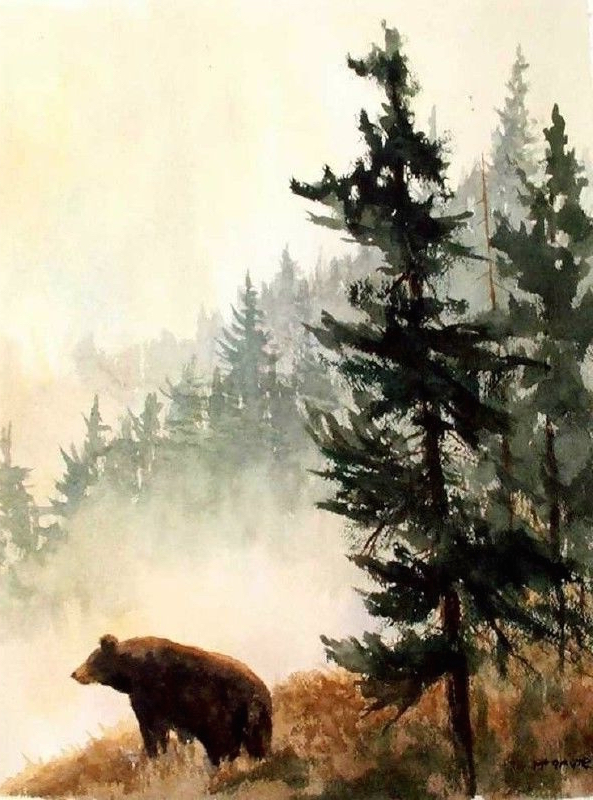 593x800 Woods Amp Wilder Project Black Bear - Black Bear Watercolor