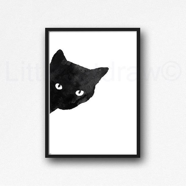 Black Cat Watercolor Paintings at PaintingValley.com | Explore ...