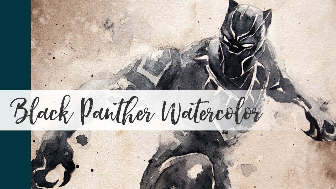 1280x720 Black Panther Watercolor Painting Demo - Black Panther Watercolor