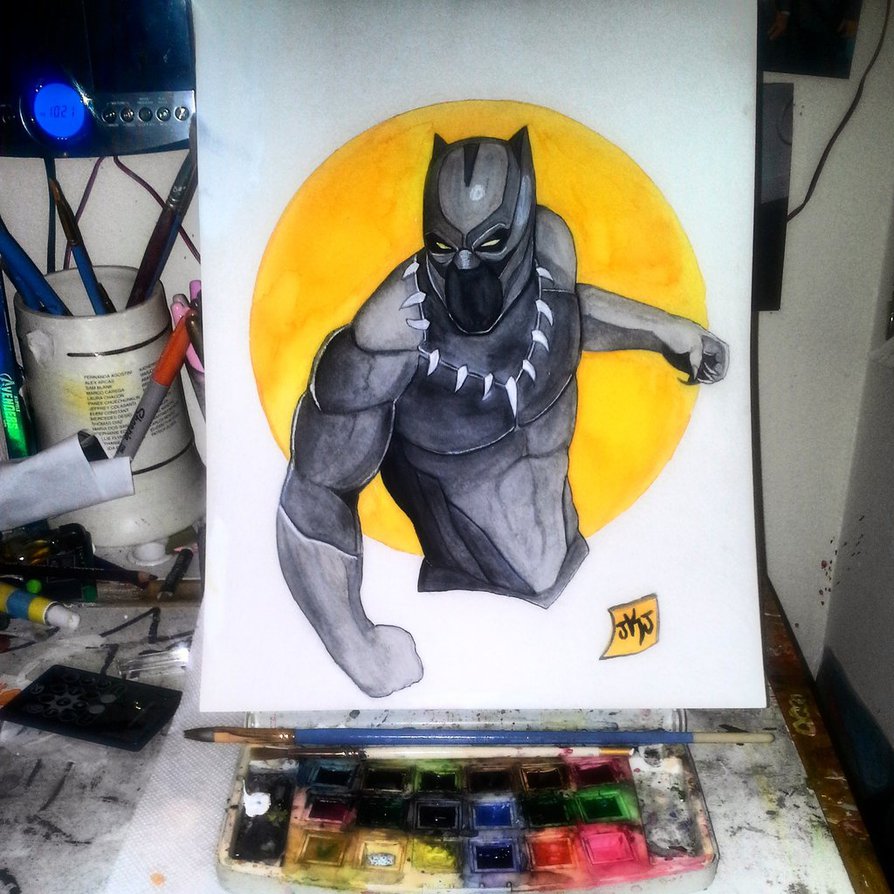 894x894 Black Panther Watercolor By Jay3681 - Black Panther Watercolor