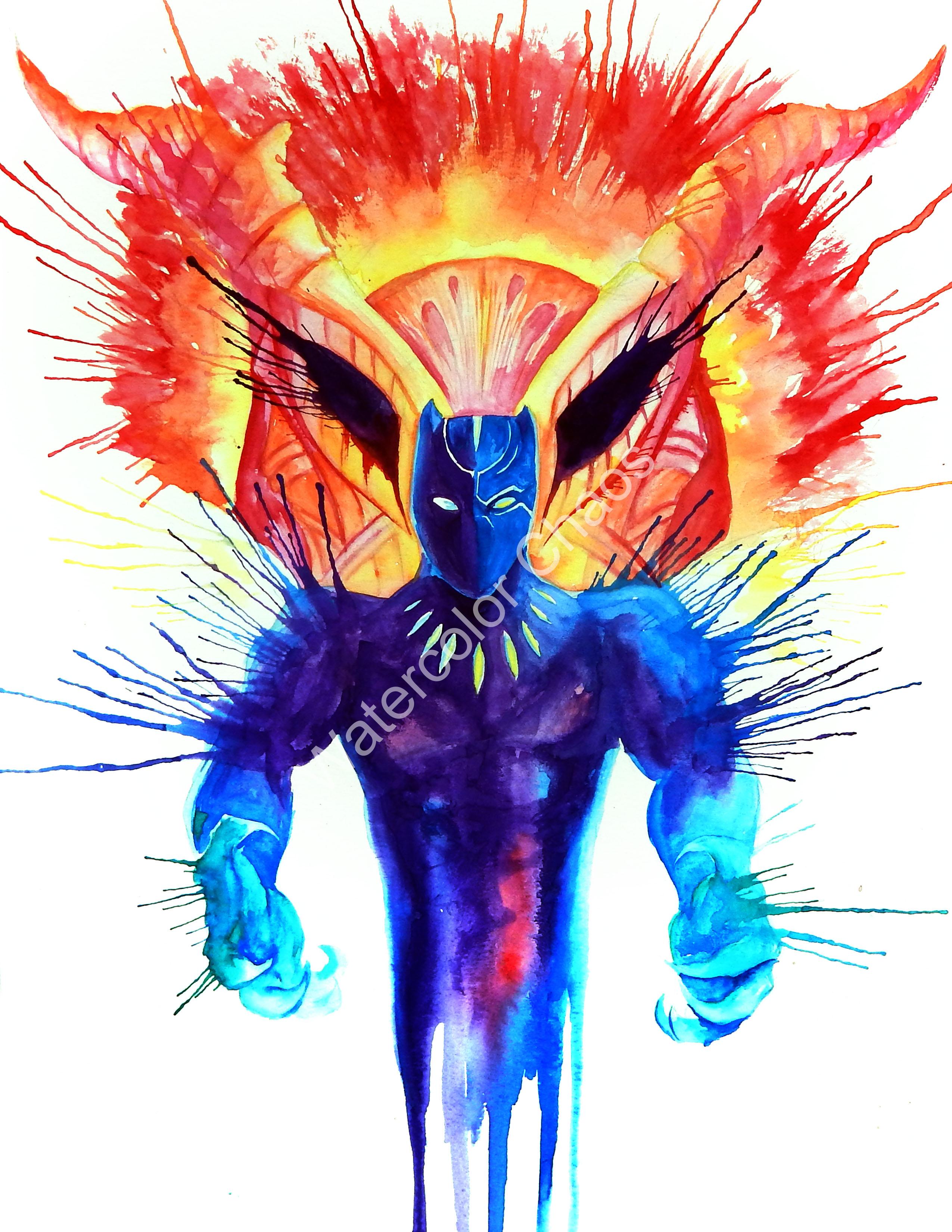 2550x3300 Black Panther Watercolor Chaos - Black Panther Watercolor